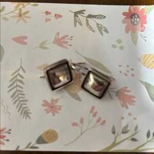 Silpada Vintage Sterling Silver Square Dome French Wire Earrings